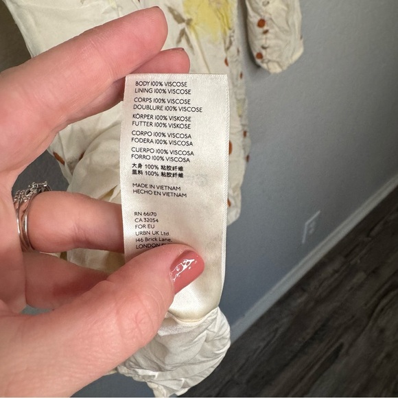 Free People Date Night Mini Dress Sunshine Combo Polka Dot Long Sleeve - Picture 8 of 8